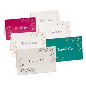36 floral thank you cards & self sealing envelopes